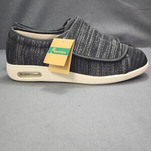 Plitechoice Mens 10 Black Lightweight Slip On Strap Closure Walking Shoes NEW